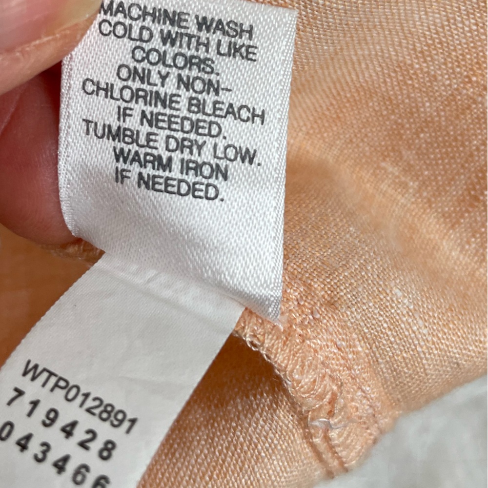 J Jill Love Linen Peach Button-Up Shirt medium - Picture 7 of 12
